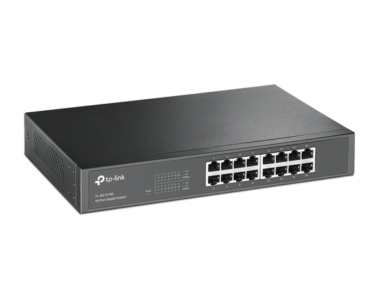 Verkkokytkin, 16-porttia, 10/100/1000Mbps, RJ45, Metalli