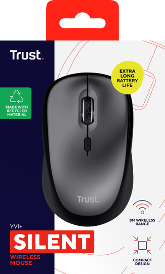 TRUST YVI+ WIRELESS MOUSE ECO BLACK