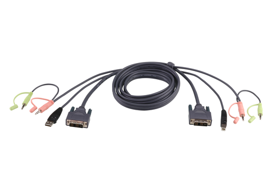 KVM Cable DVIDL/2x3.5mm/USB ADVIDL/2x3.5mm/USB B 1.8m
