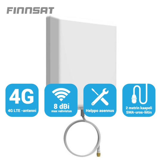 FINNSAT FS1000 4G/3G/GSM PANEELIANTENNI + TS9 ADAPTERI