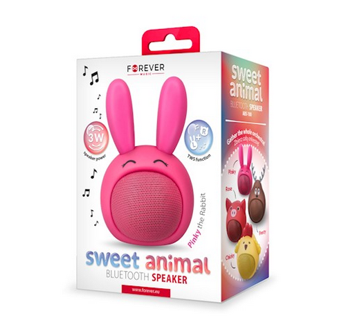 Forever ABS-100 Sweet Animal Bluetooth Kaiutin Pinkki Kani