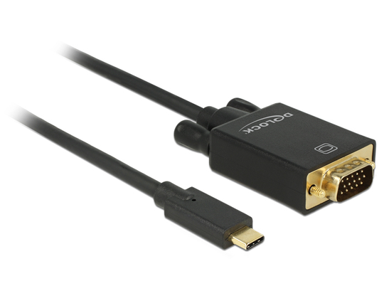 Cable USB Type-C Male>VGA Male DP Alt Mode FullHD 1080p 1m