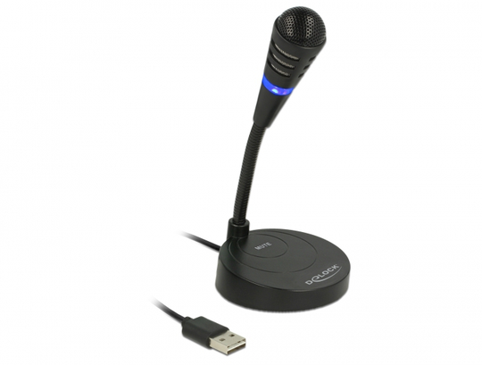 USB Microphone With Base And Touch-Mute Button, Black